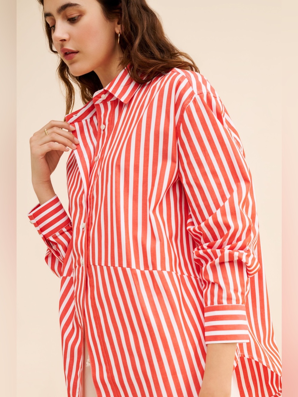 Favorite Daughter. Doors Always Open Ex-Boyfriend Shirt. Red/White Stripe. S. - Picture 4 of 14